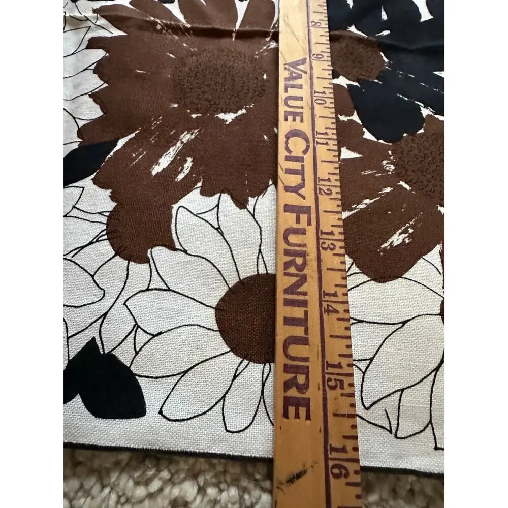 Vera Newman Napkins Set of 11 Floral daisies 16” Cotton brown white Mcm retro